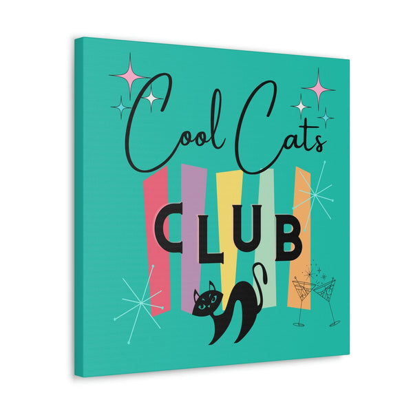 Retro MCM Atomic Cool Cat Starburst Colorful Canvas Gallery Wrap | lovevisionkarma.com