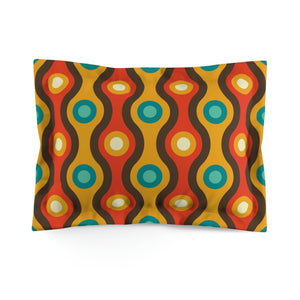 Retro 60s 70s Waves Mid Century Mod Brown & Orange Pillow Sham | lovevisionkarma.com