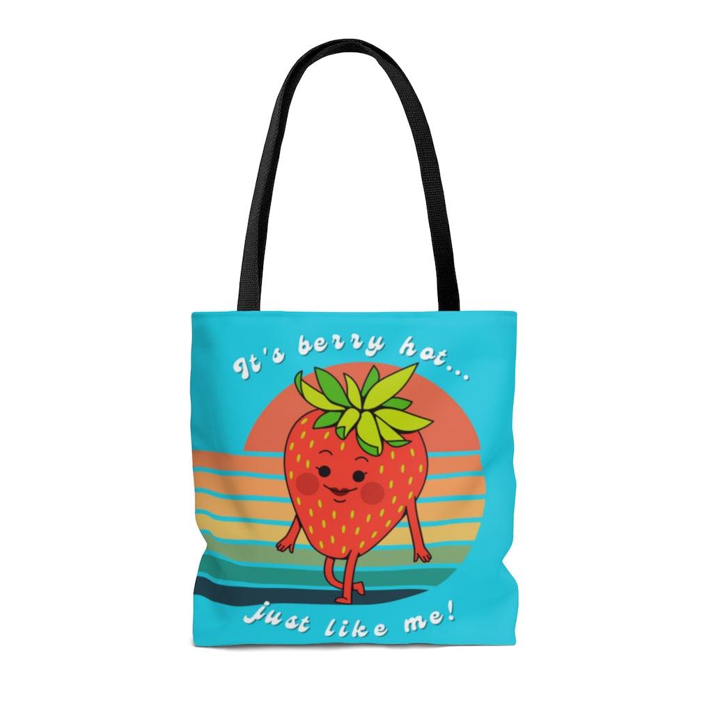 Cute Summer "Berry Hot" Retro Tote Bag | lovevisionkarma.com