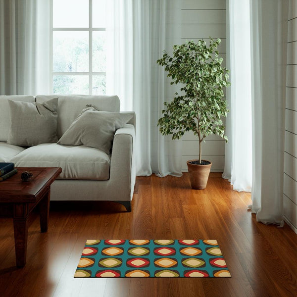 Retro Mod Squares Multicolor MCM Accent Rug | lovevisionkarma.com