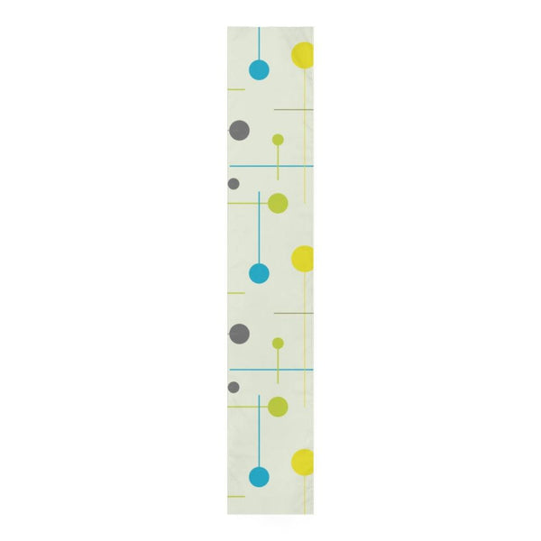 Mid Century Table Runner Multicolor Circles & Lines, Retro Table Linens | lovevisionkarma.com