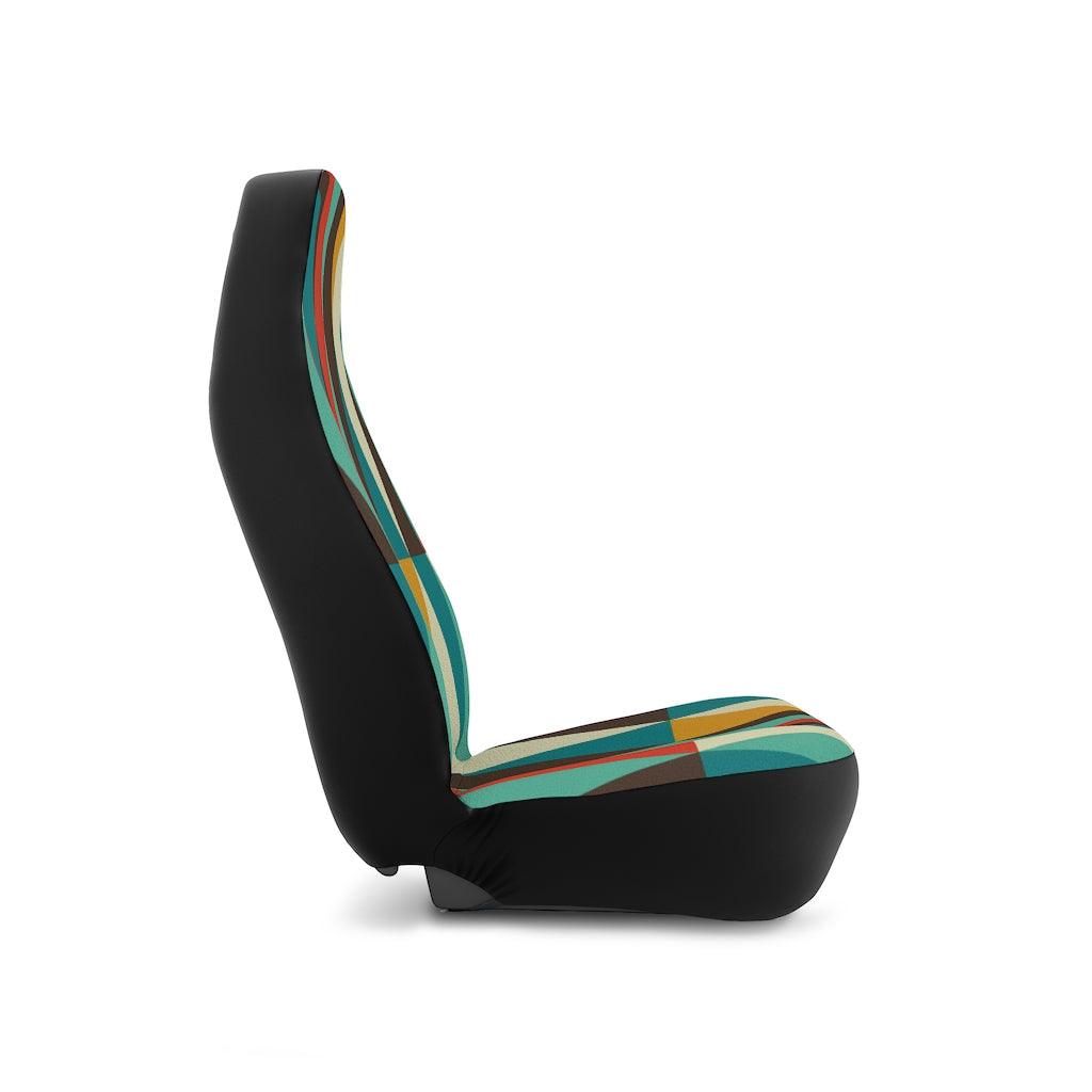 Retro Mid Century Modern Multicolor Diamond Car Seat Covers | lovevisionkarma.com