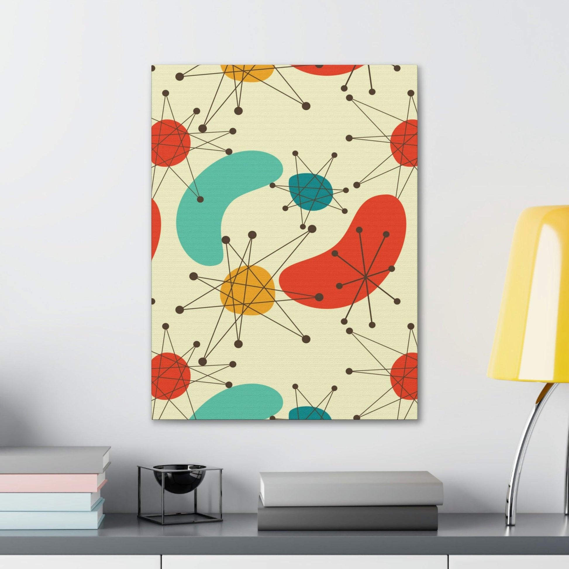 Retro 50s Atomic Burst and Boomerang Mid Century Mod Canvas Gallery Wrap | lovevisionkarma.com