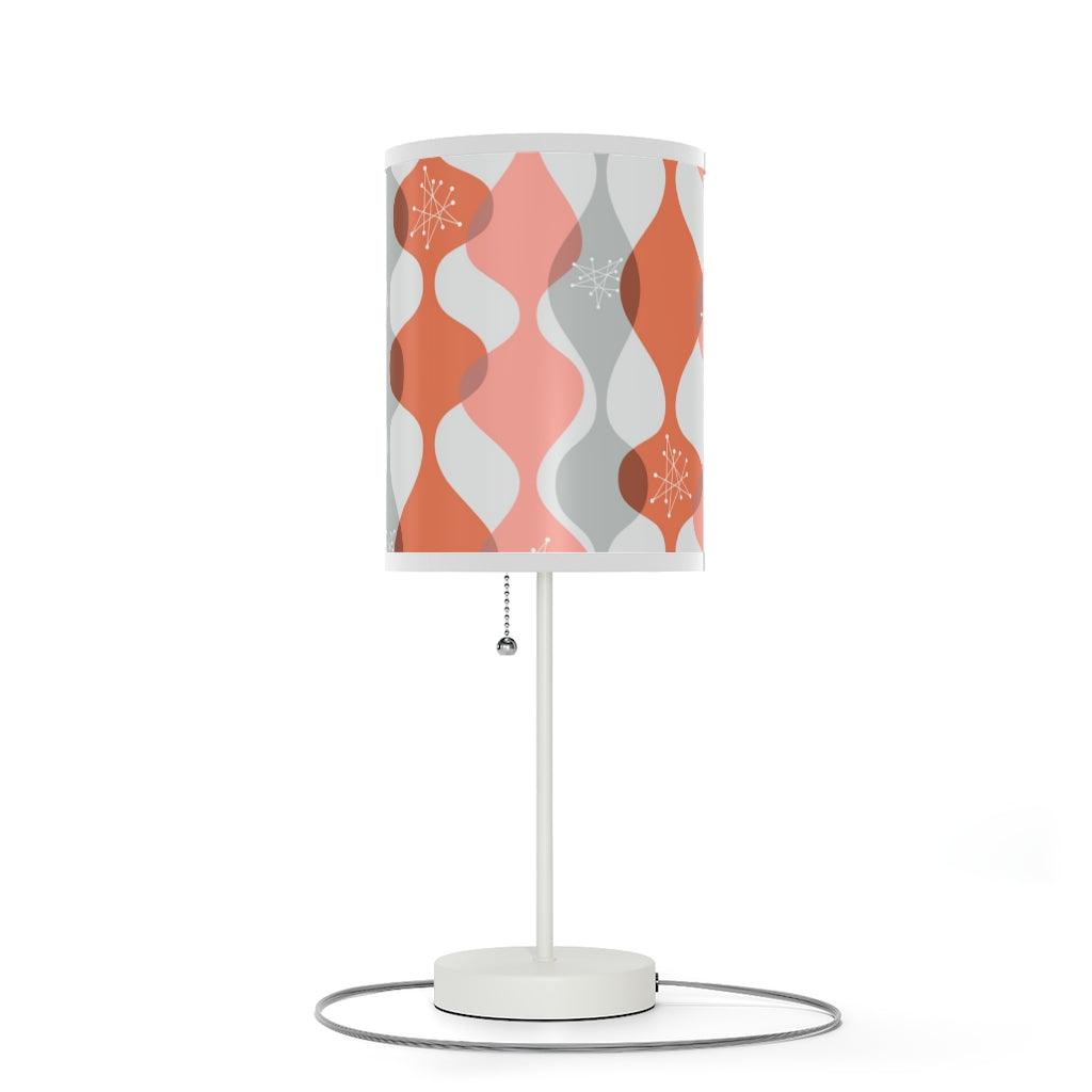 Mid Century Modern Pink Burst and Waves Tabletop Lamp | lovevisionkarma.com