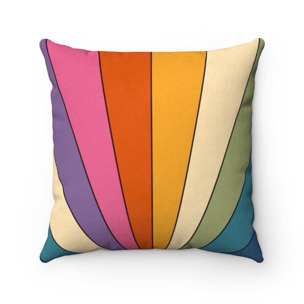 Retro Rainbow Burst MCM Multicolor Pillow | lovevisionkarma.com