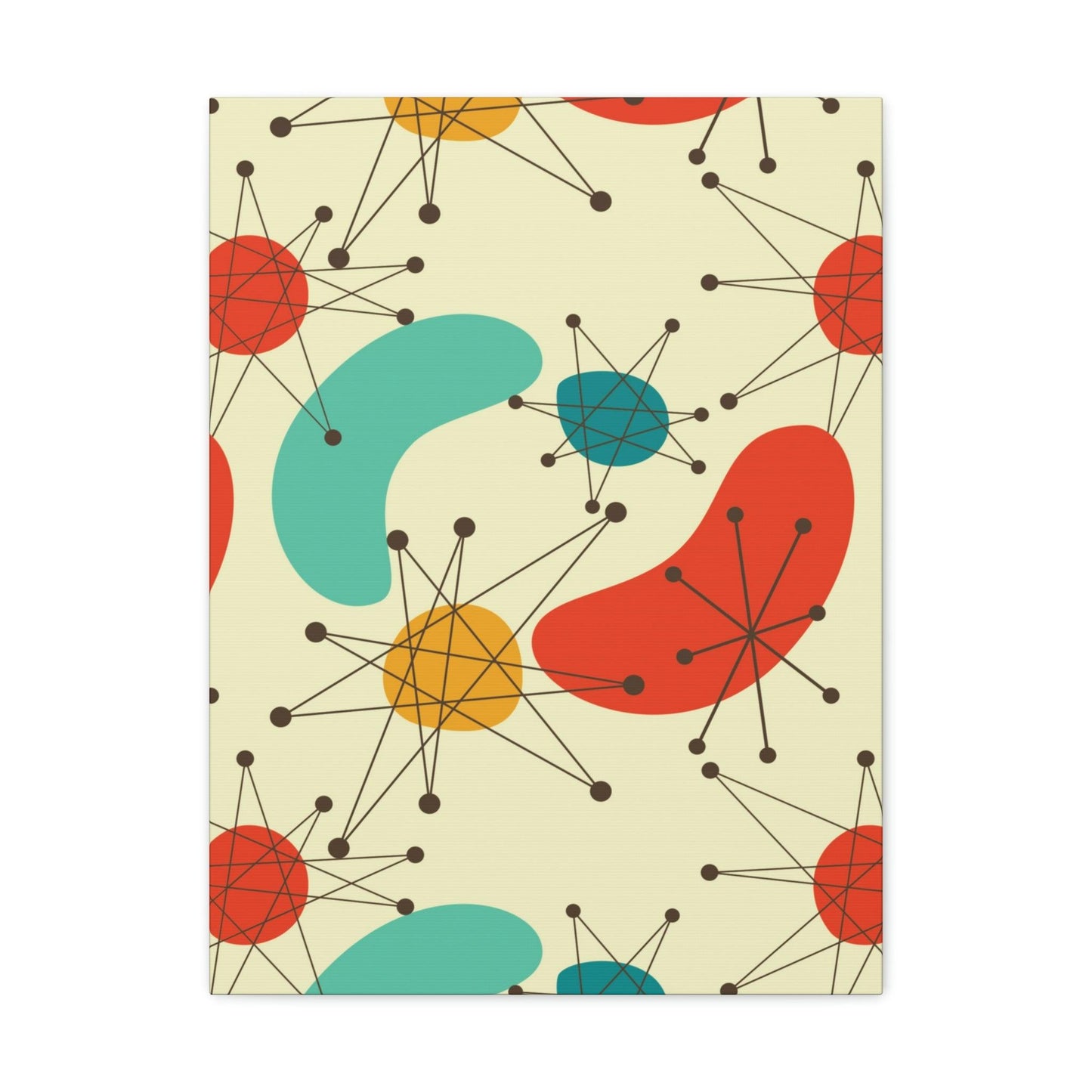 Retro 50s Atomic Burst and Boomerang Mid Century Mod Canvas Gallery Wrap | lovevisionkarma.com