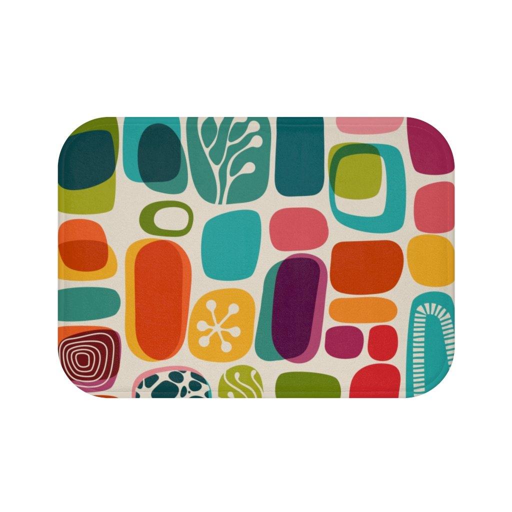 1960s, 70s Mid Century Modern Vibrant Abstract Bath Mat | lovevisionkarma.com