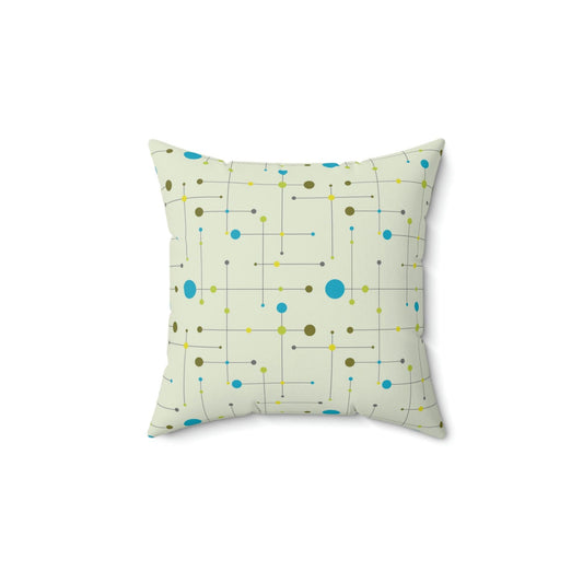 Retro 1950's Mid Century Blue & Green Lines Pillow | lovevisionkarma.com