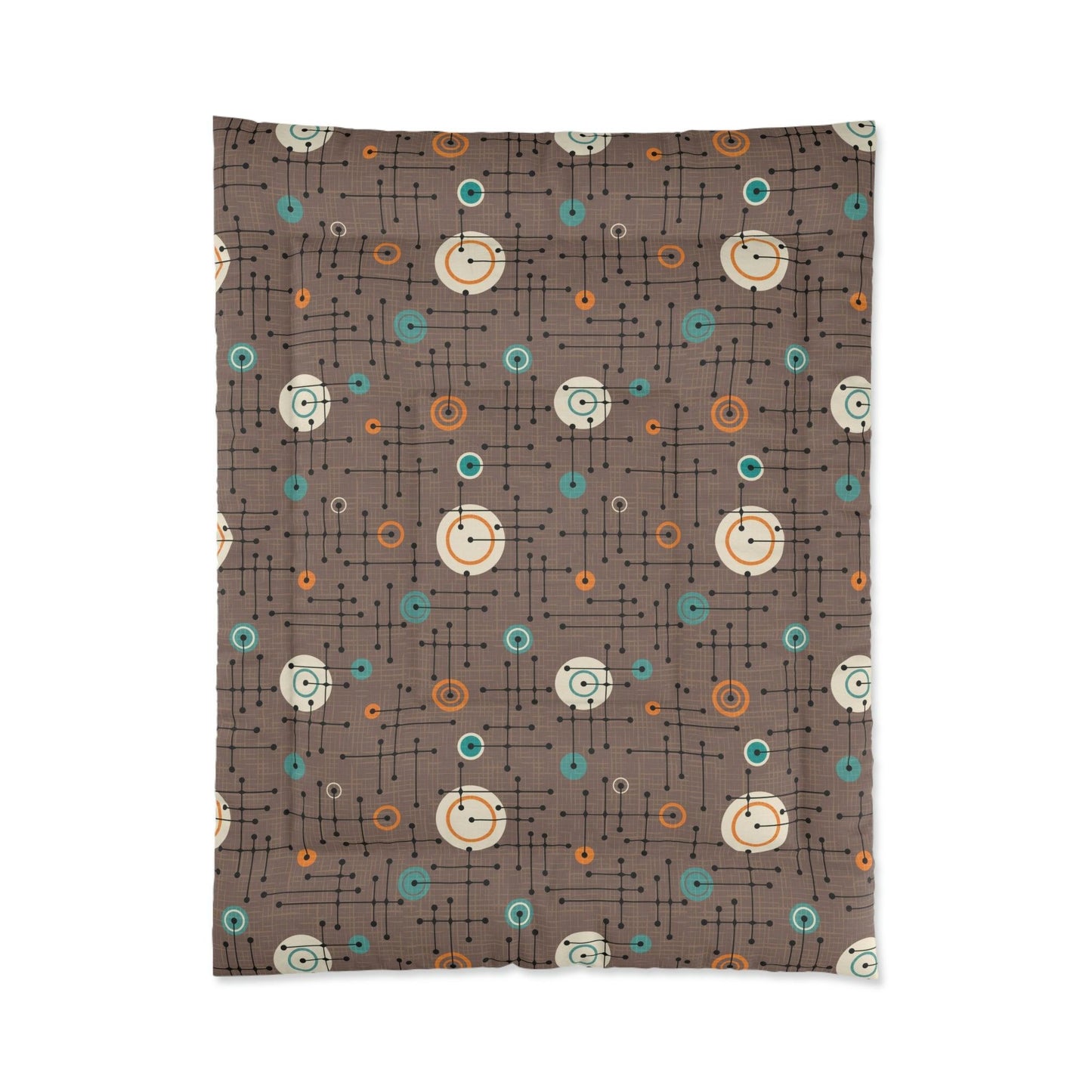 Retro 50s Eames Inspired Mid Century Mod Brown Comforter | lovevisionkarma.com