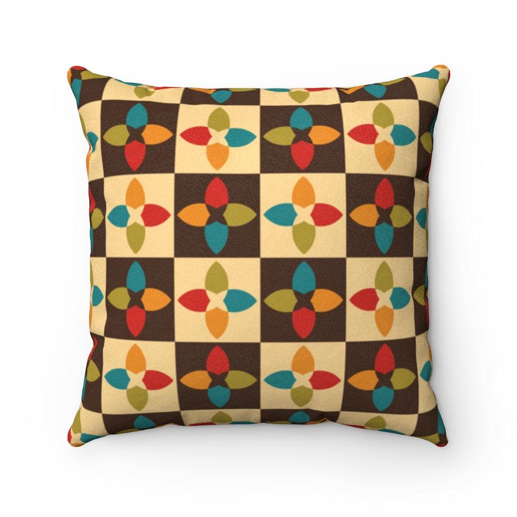 Retro MCM 60s, 70s Geometric Multicolor Pillow | lovevisionkarma.com