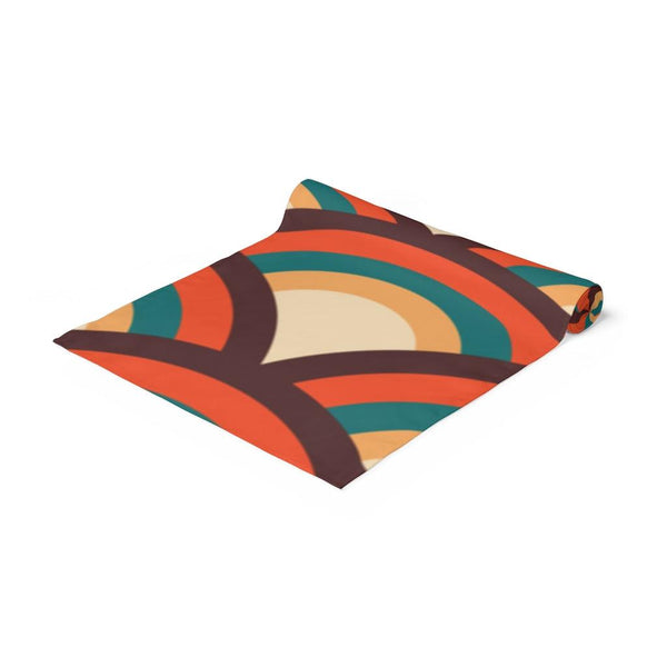 Mid Century Modern Retro Wave Multicolor Table Runner | lovevisionkarma.com