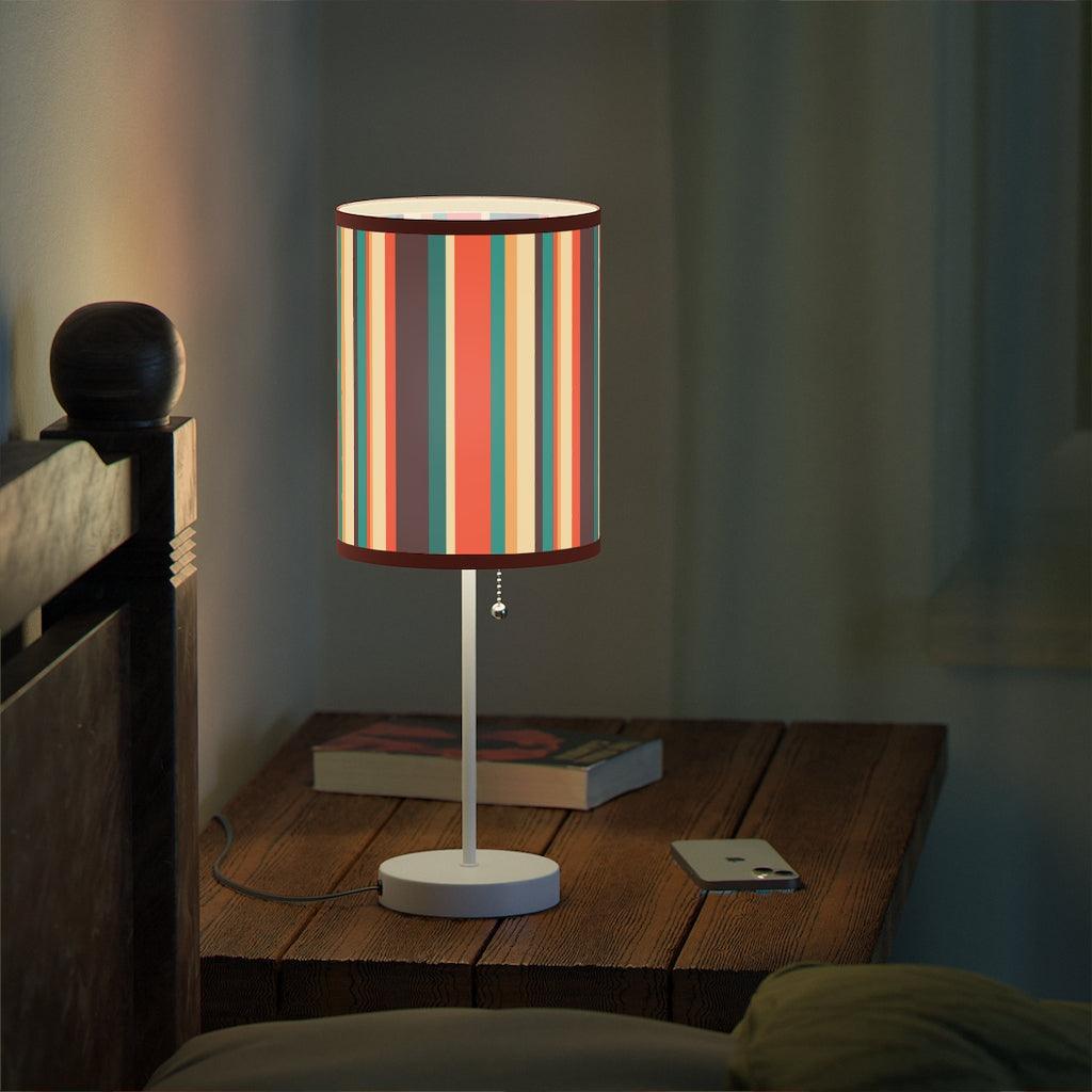 Retro 60s 70s Stripes Multicolor MCM Tabletop Lamp | lovevisionkarma.com