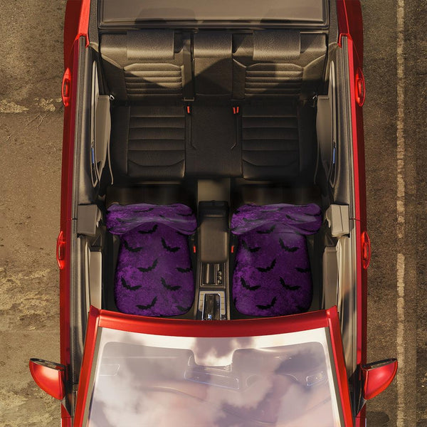 Bats Distressed Style Purple Glam Goth Car Seat Covers | lovevisionkarma.com