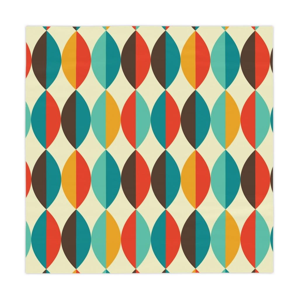 Retro Multicolor Ovals Mid Century Mod Tablecloth | lovevisionkarma.com