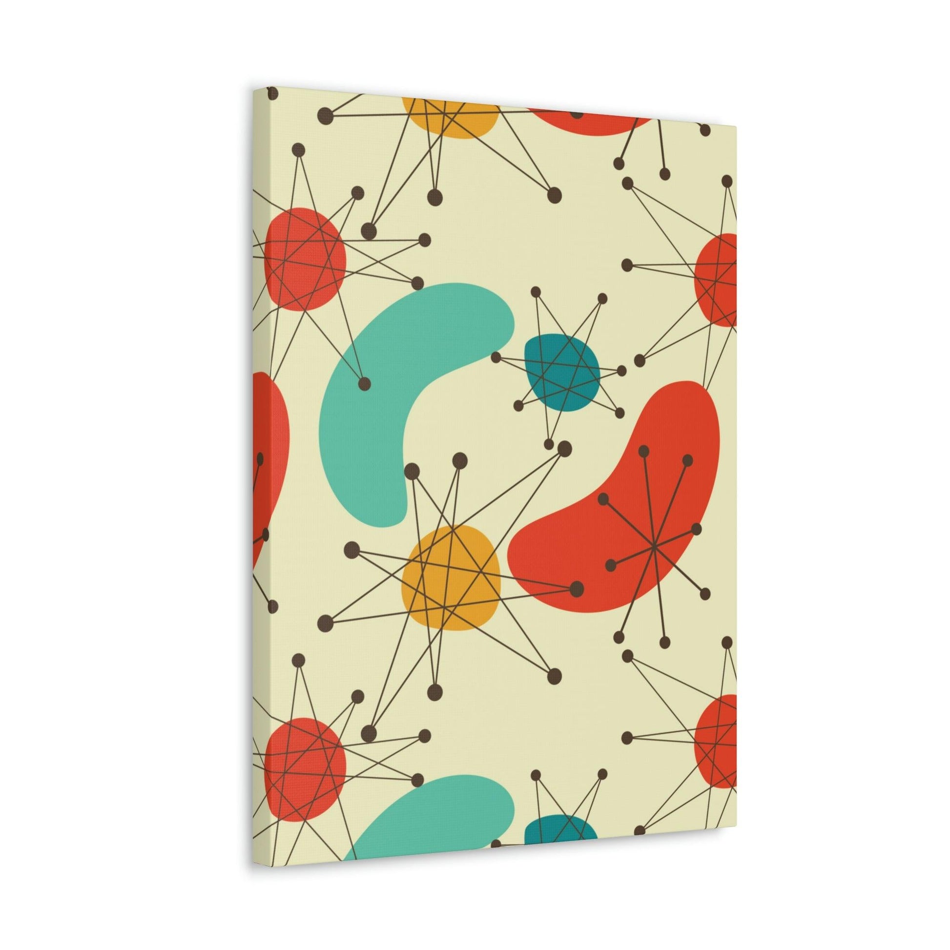 Retro 50s Atomic Burst and Boomerang Mid Century Mod Canvas Gallery Wrap | lovevisionkarma.com