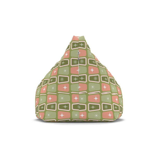 Mid Century Atomic Age Burst, Green & Pink Bean Bag Chair COVER | lovevisionkarma.com