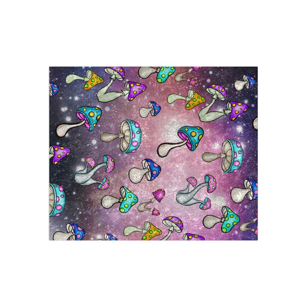 Trippy Mushroomcore Cosmic Colorful Crushed Velvet Blanket | lovevisionkarma.com