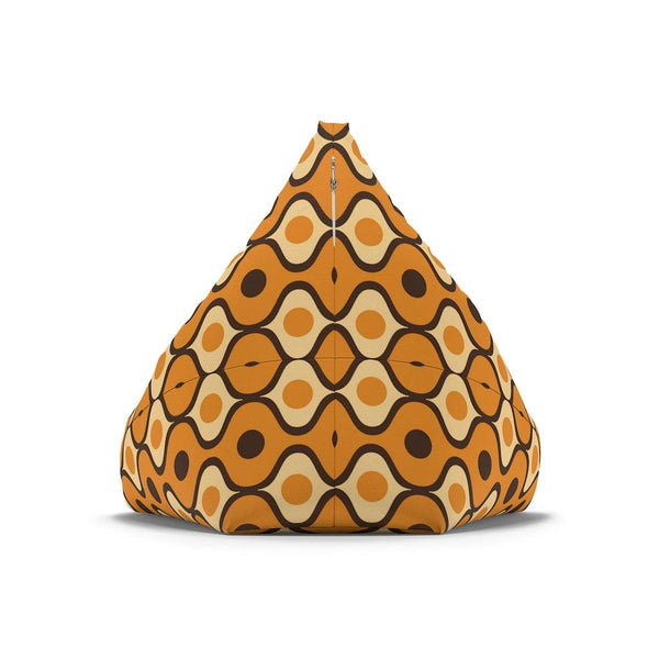 Retro Orange & Brown Geometric MCM Bean Bag Chair COVER | lovevisionkarma.com