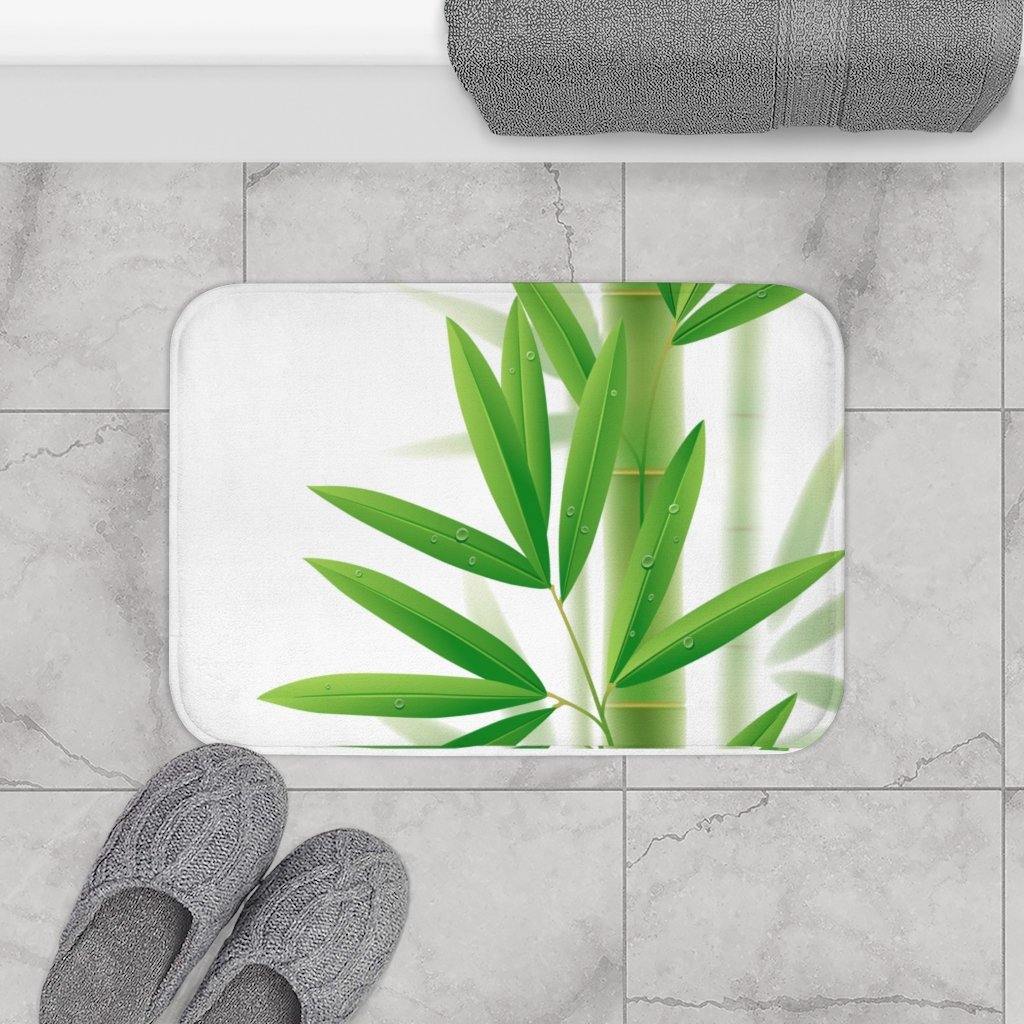 Bamboo Print Botanical Bath Mat | lovevisionkarma.com