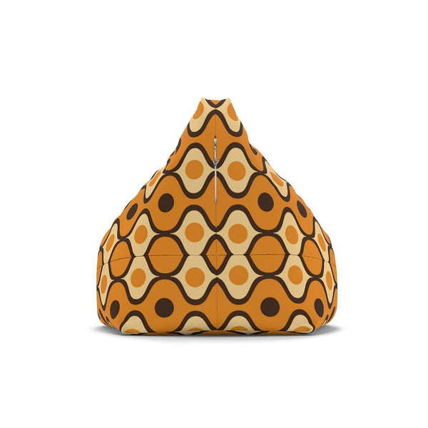 Retro Orange & Brown Geometric MCM Bean Bag Chair COVER | lovevisionkarma.com