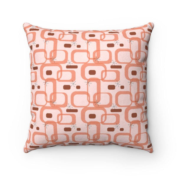 Retro 50's Mid Century Modern Geometric Pink Pillow | lovevisionkarma.com